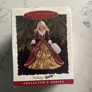 Barbie Holiday Keepsake Ornament - Red and Gold